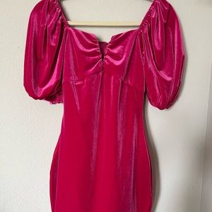 Hot pink suede dress